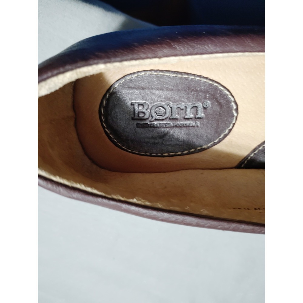 NWOT BORN W9550 P5 Women 10/42 Brown Leather Slip-on Wedge Preppy Academia Shoe‎ - Picture 11 of 12